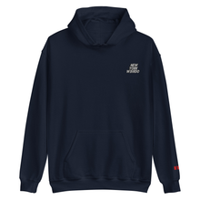 Navy blue hoodie with 'New York Weirdo' embroidered on the left side of the chest
