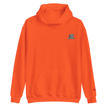 Orange hoodie with 'New York Weirdo' embroidered on the left side of the chest