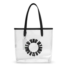 Clear Tot Bag with Heroes Are Weirdos logo in black