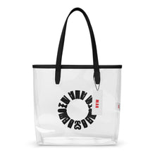 Clear Tot Bag with Heroes Are Weirdos logo in black