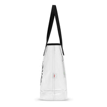 Clear Tot Bag with Heroes Are Weirdos logo in black