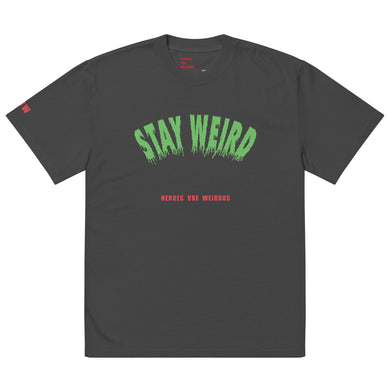 Faded black oversized Stay Weird t-shirt by Heroes Are Weirdos