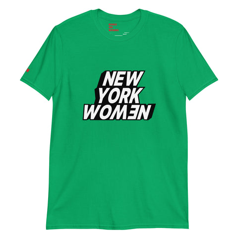 Irish Green Tshirt with New York Women printed on the front in black and white