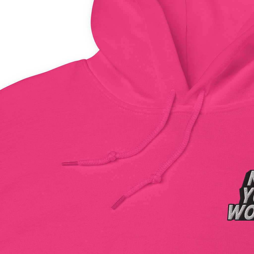 Close-up of a pink hoodie 