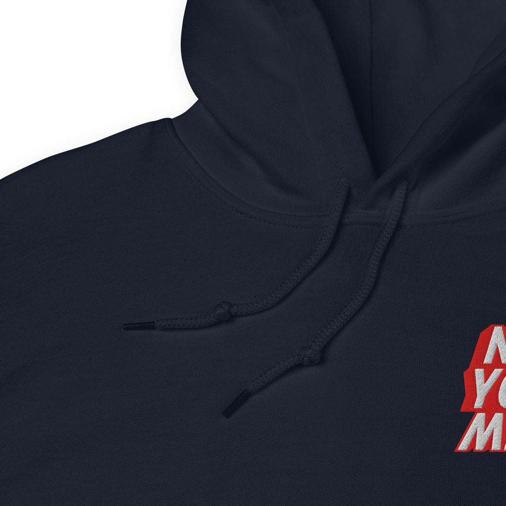 Navy hoodie detail