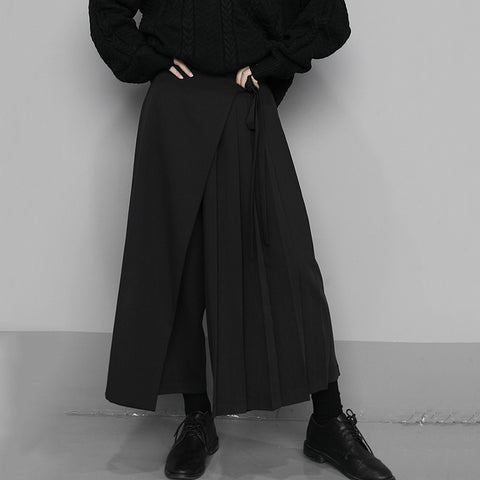 Ina Pleated Wrap-front Pants